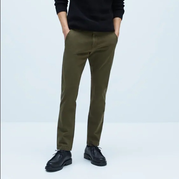 SLIM COMFORT FIT CHINO TROUSERS - Picture 1 of 1
